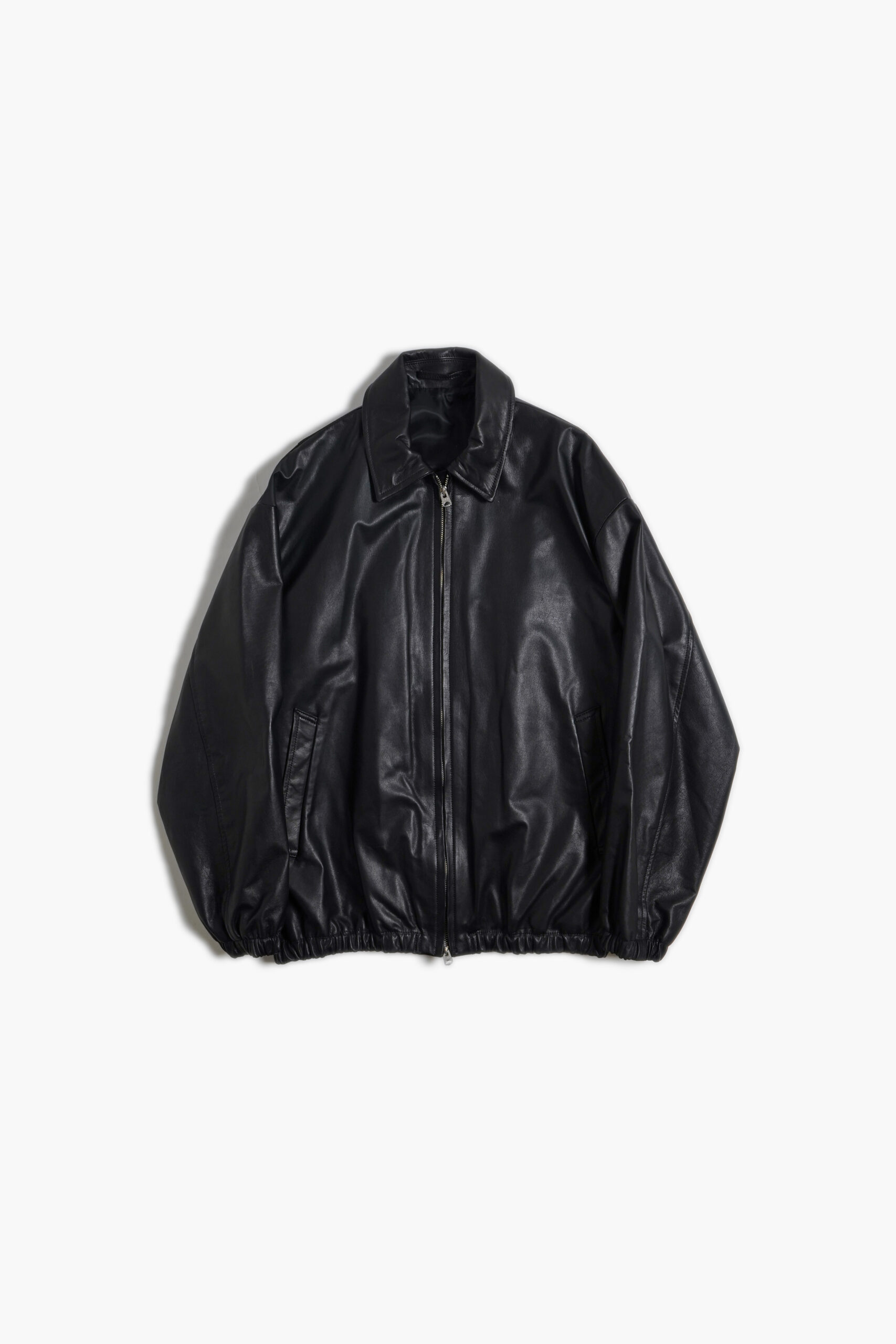 ZIP BLOUSON - FULL GRAIN LEATHER - BLACK