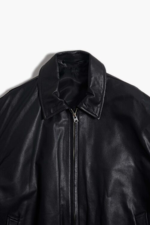 ZIP BLOUSON - FULL GRAIN LEATHER - BLACK
