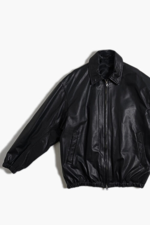 ZIP BLOUSON - FULL GRAIN LEATHER - BLACK