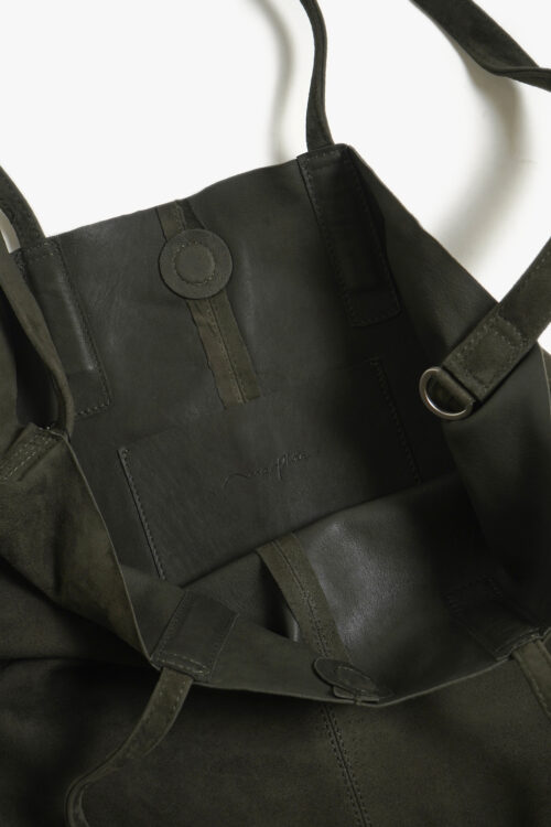 3WAY LARGE TOTE OIL SUEDE MOSS GREEN