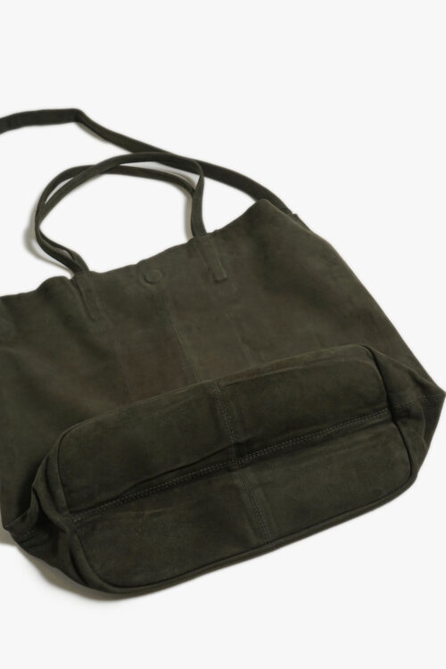 3WAY LARGE TOTE OIL SUEDE MOSS GREEN