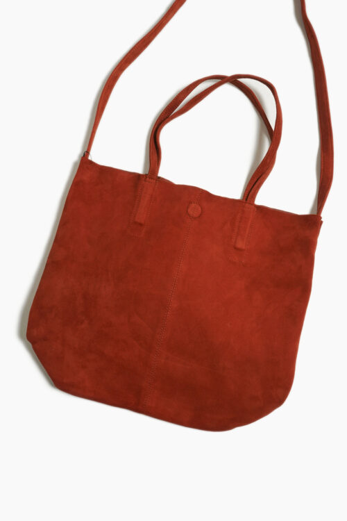 3WAY MEDIUM TOTE OIL SUEDE TERRACOTTA