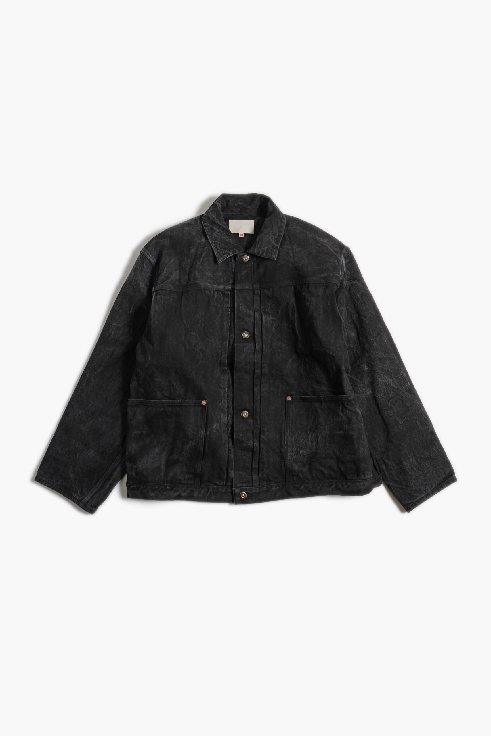 PLEATS JACKET - RAW DENIM - SUMI INK