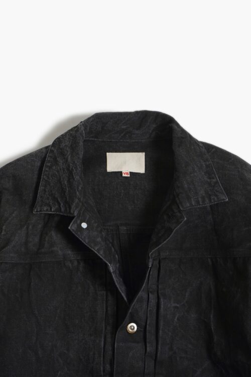 PLEATS JACKET - RAW DENIM - SUMI INK