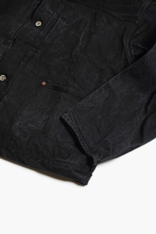 PLEATS JACKET - RAW DENIM - SUMI INK
