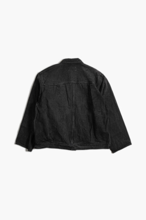 PLEATS JACKET - RAW DENIM - SUMI INK