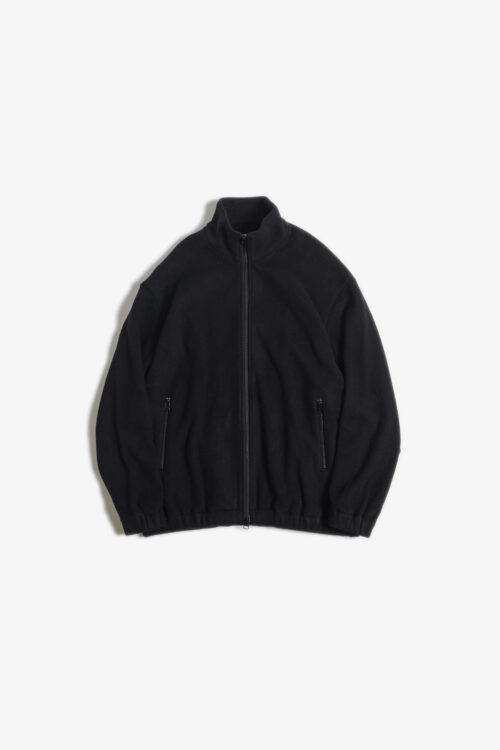 TRACK JACKET - BRUSHED WOOL FLEECE - BLACK