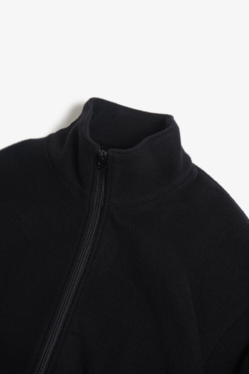 TRACK JACKET - BRUSHED WOOL FLEECE - BLACK