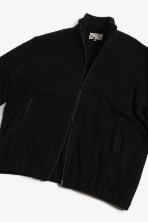 TRACK JACKET - BRUSHED WOOL FLEECE - BLACK