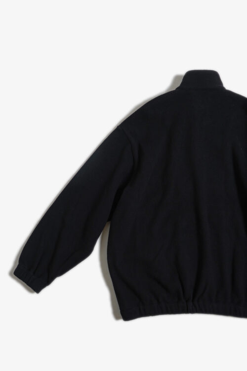 TRACK JACKET - BRUSHED WOOL FLEECE - BLACK