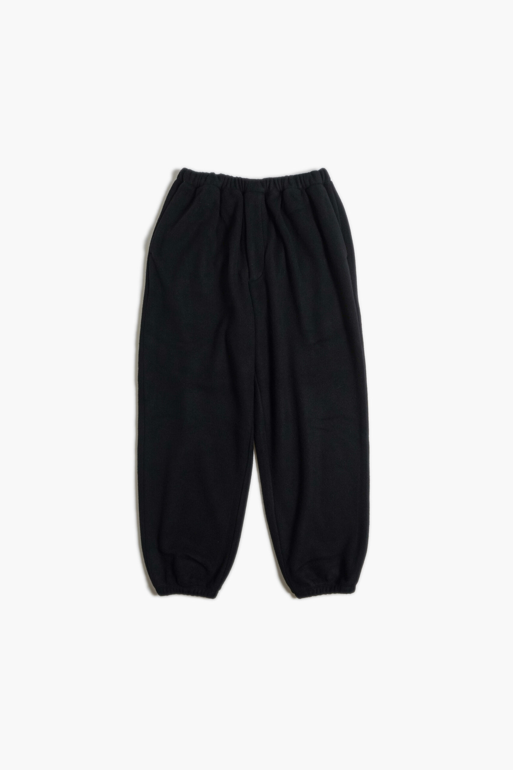 TRACK PANTS - BRUSHED WOOL FLEECE - BLACK