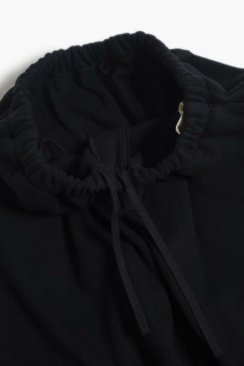 TRACK PANTS - BRUSHED WOOL FLEECE - BLACK