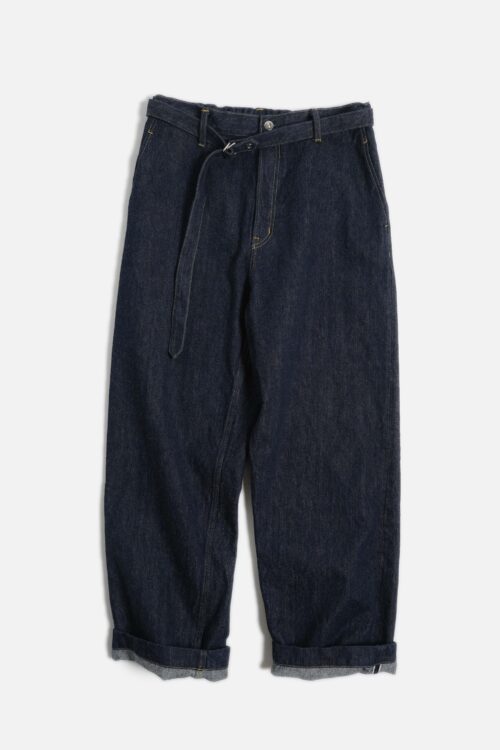BELTED TROUSERS - RAW DENIM - INDIGO