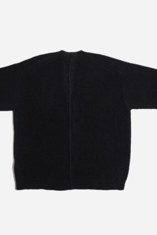 HEMP KNIT ZIP-UP JUMPER BLACK
