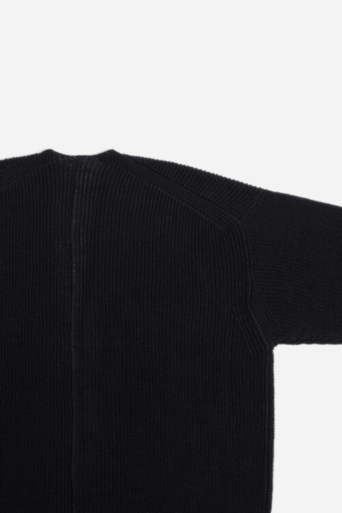 HEMP KNIT ZIP-UP JUMPER BLACK