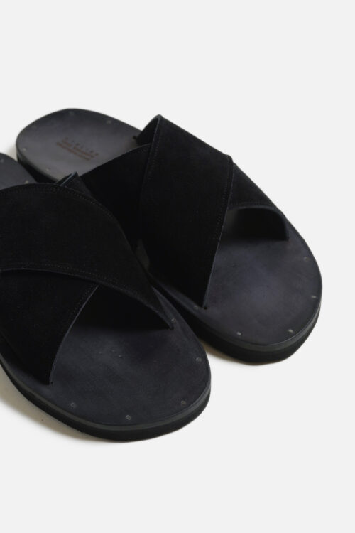 FOOTBED SANDALS BLACK SUEDE