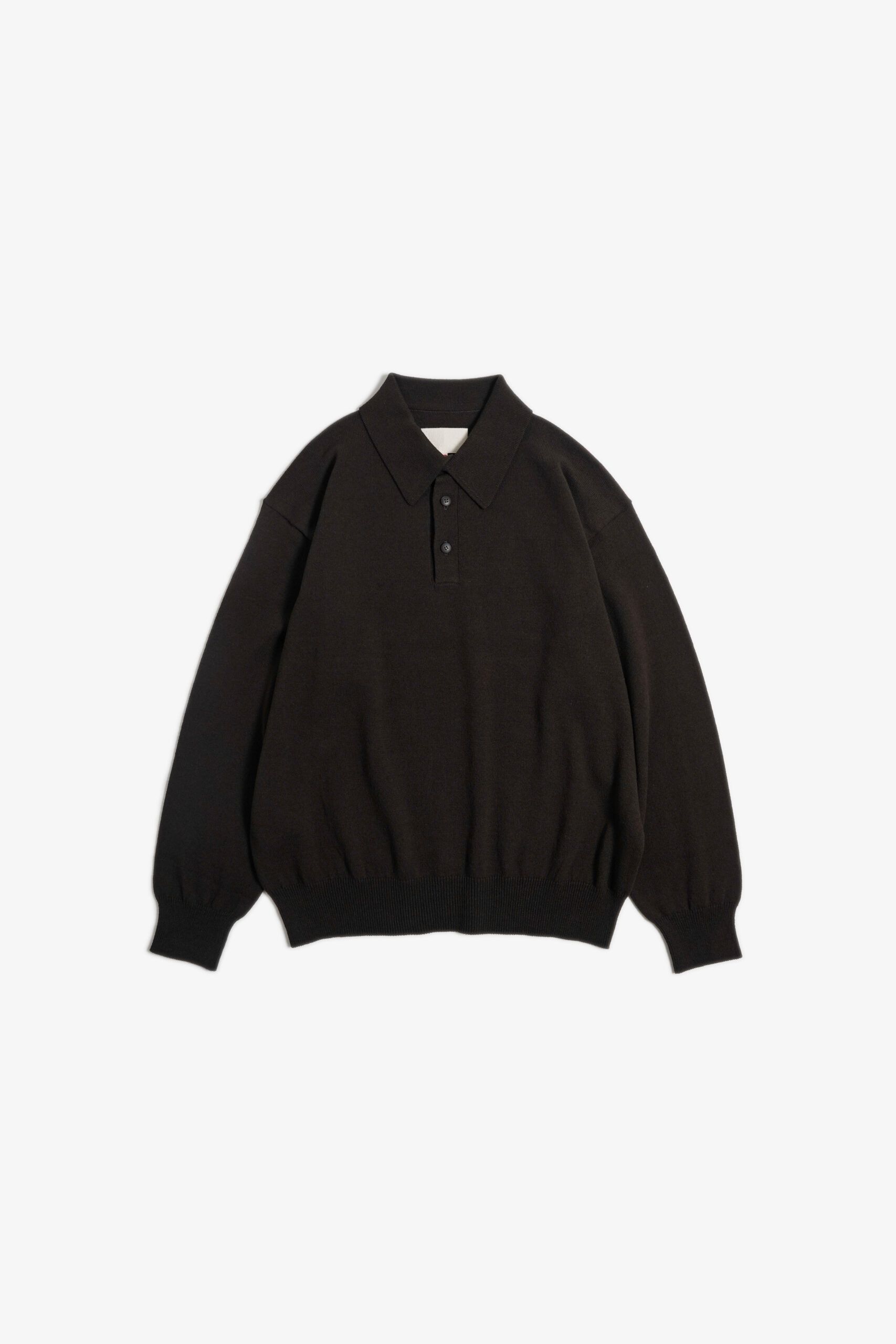 KNIT POLO - HARD TWIST COTTON YARN - BROWN