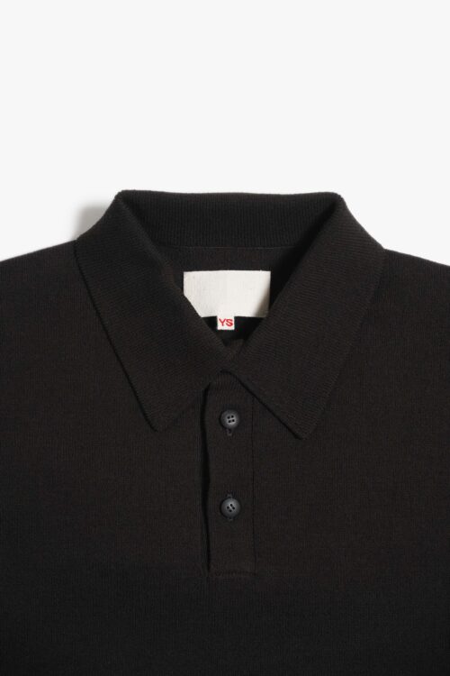 KNIT POLO - HARD TWIST COTTON YARN - BROWN