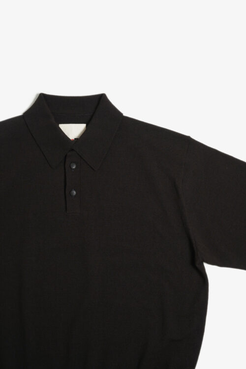 KNIT POLO - HARD TWIST COTTON YARN - BROWN