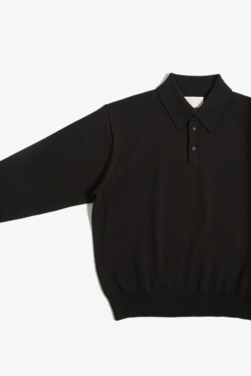 KNIT POLO - HARD TWIST COTTON YARN - BROWN