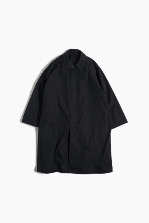 BAL COLLAR COAT - MAX HIGH COUNT WEATHER TYPEWRITER - BLACK