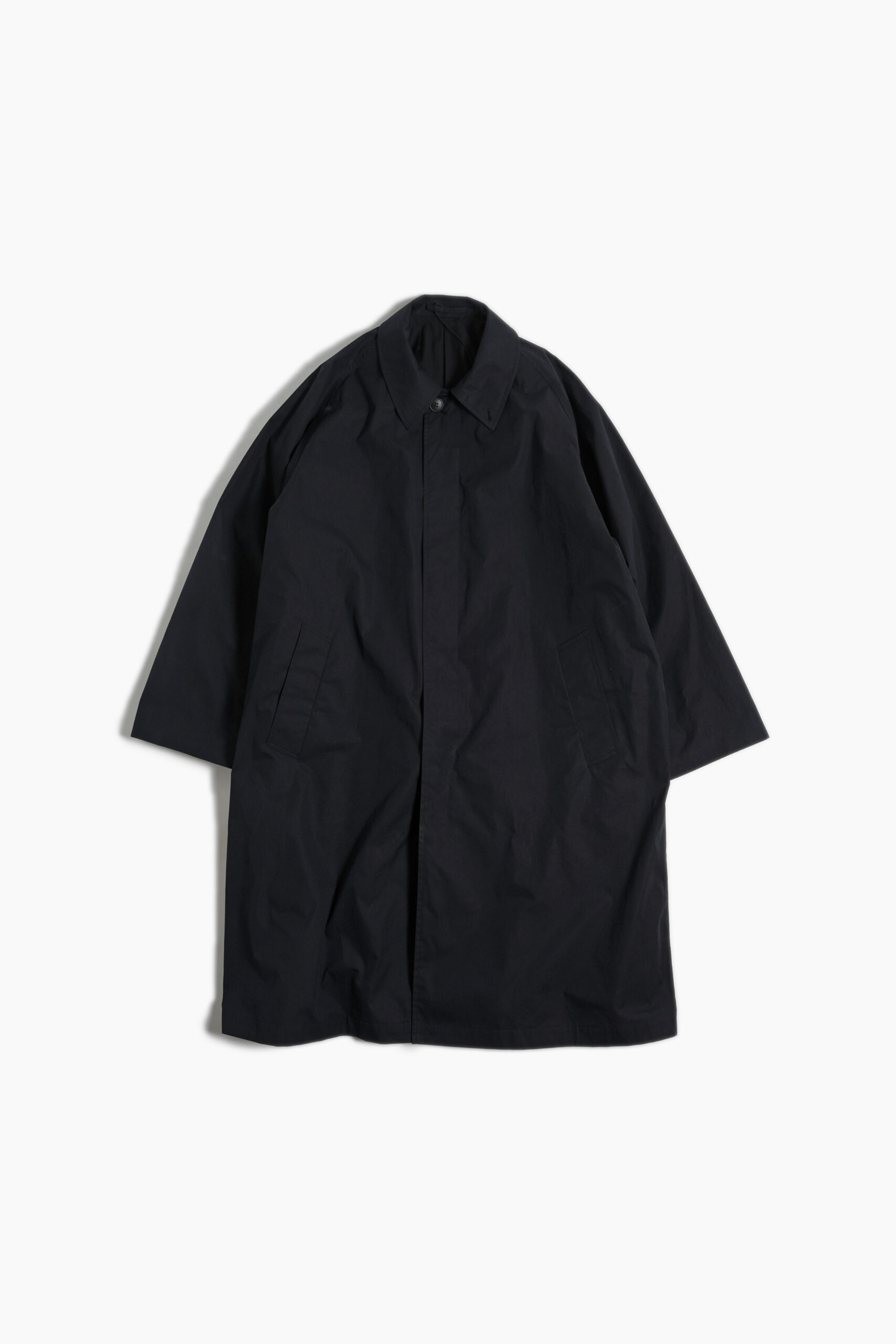 BAL COLLAR COAT - MAX HIGH COUNT WEATHER TYPEWRITER - BLACK
