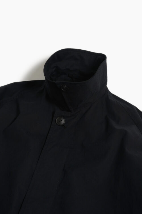 BAL COLLAR COAT - MAX HIGH COUNT WEATHER TYPEWRITER - BLACK