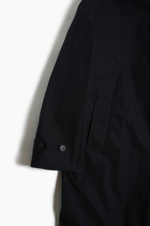 BAL COLLAR COAT - MAX HIGH COUNT WEATHER TYPEWRITER - BLACK