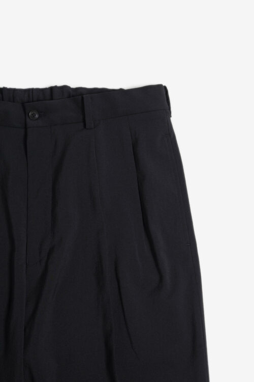 DOUBLE PLEATED TROUSERS - POLYESTER GABARDINE - BLACK