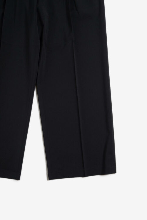 DOUBLE PLEATED TROUSERS - POLYESTER GABARDINE - BLACK