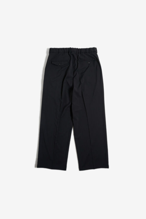 DOUBLE PLEATED TROUSERS - POLYESTER GABARDINE - BLACK