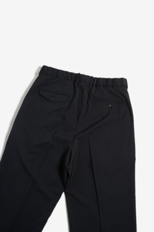 DOUBLE PLEATED TROUSERS - POLYESTER GABARDINE - BLACK