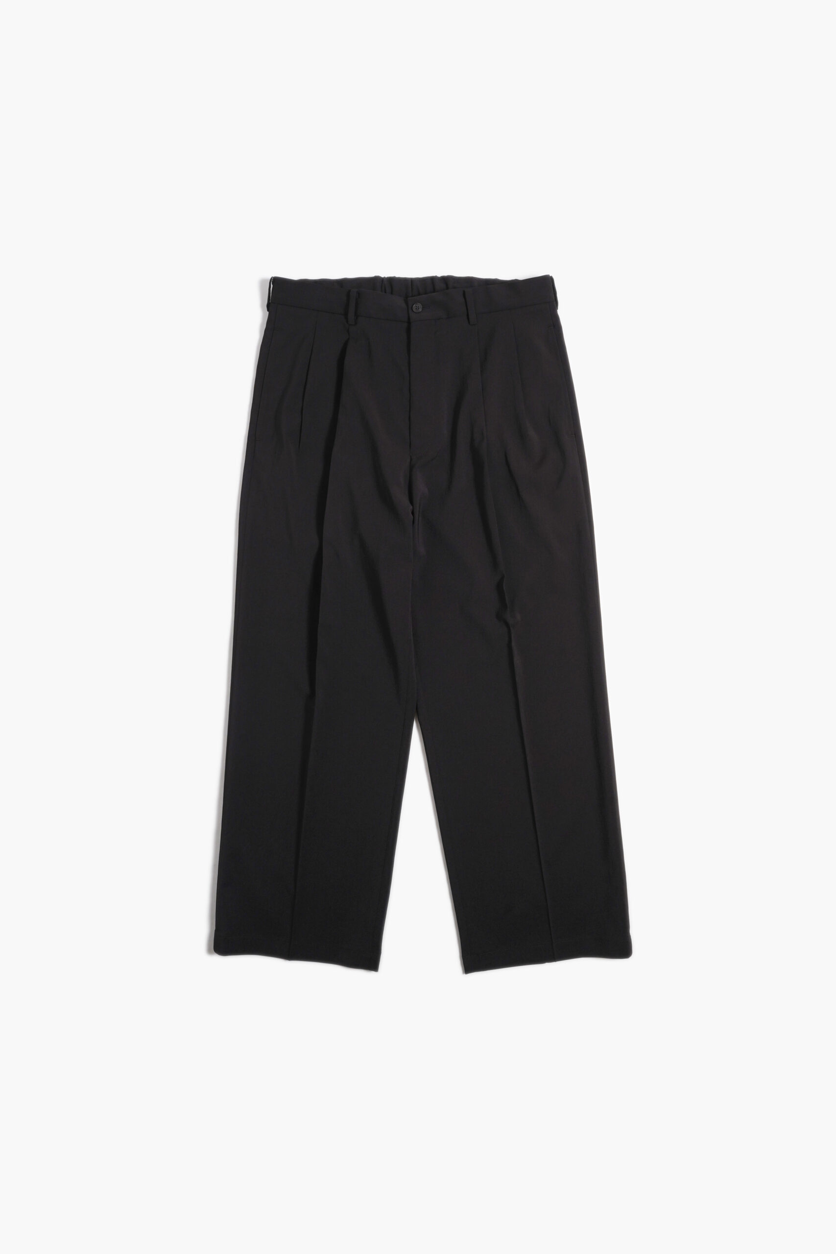 DOUBLE PLEATED TROUSERS - POLYESTER GABARDINE - BROWN