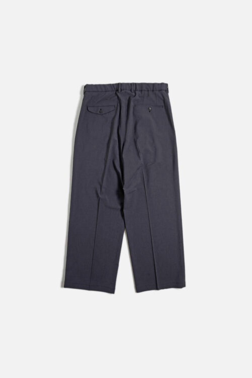 DOUBLE PLEATED TROUSERS - POLYESTER GABARDINE - CAHRCOAL GRAY