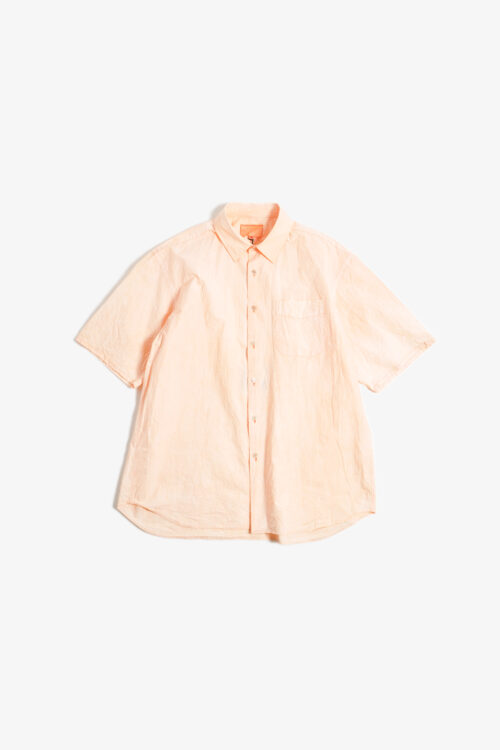REGULAR COLLAR S/S SHIRT - NATURAL GARMENT DYE - VERMILION