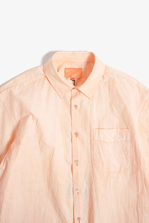 REGULAR COLLAR S/S SHIRT - NATURAL GARMENT DYE - VERMILION