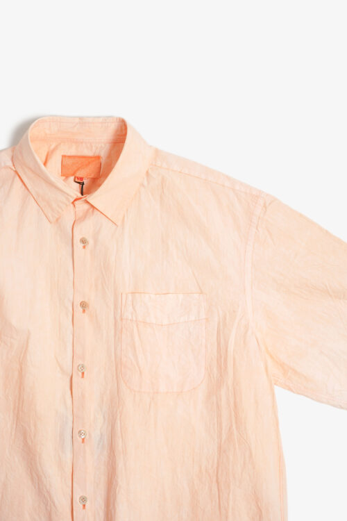 REGULAR COLLAR S/S SHIRT - NATURAL GARMENT DYE - VERMILION