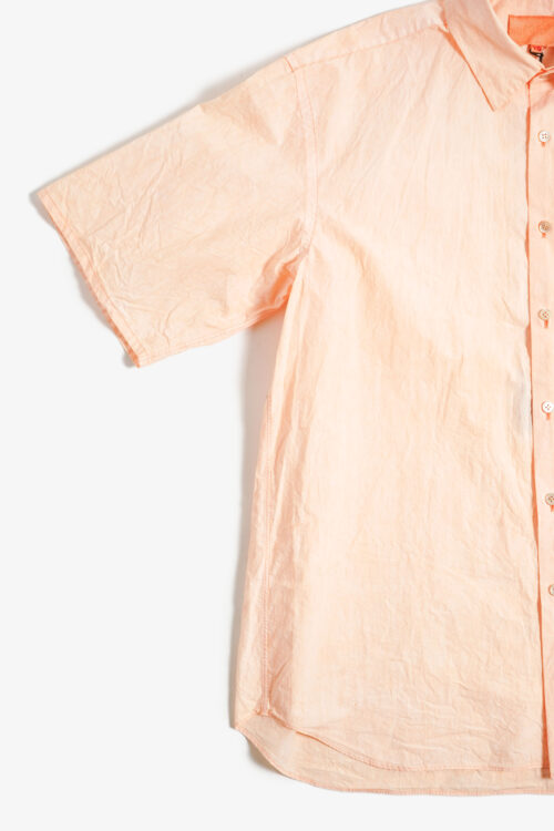 REGULAR COLLAR S/S SHIRT - NATURAL GARMENT DYE - VERMILION