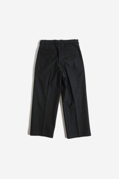 DOUBLE PLEATED TROUSERS - SILK NEP SERGE - BLACK