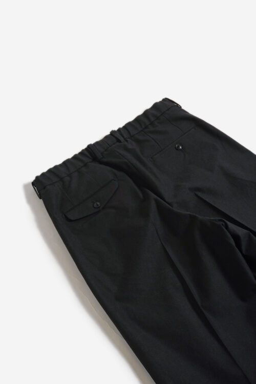 DOUBLE PLEATED TROUSERS - SILK NEP SERGE - BLACK