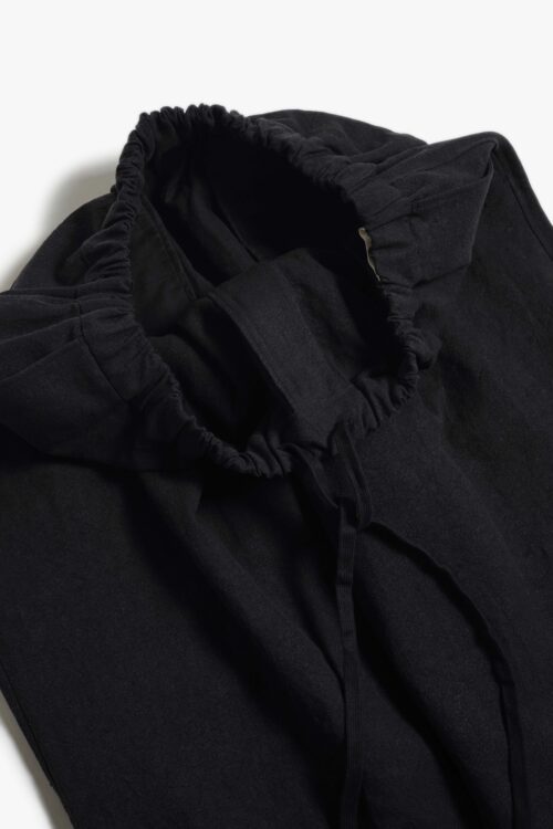 WIDE EASY PANTS - MAX HIGH HEMP / MIDDLE WEIGHT - BLACK