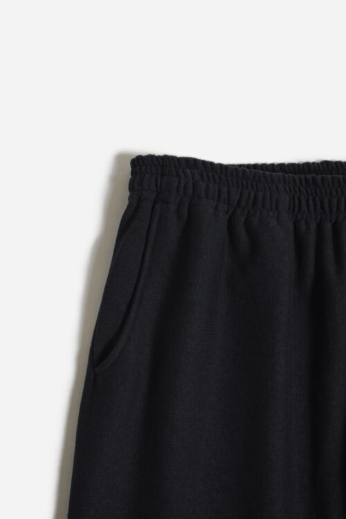 ATHLETIC PANTS - ORIGINAL LOOP WHEEL KNIT FABRIC - BLACK