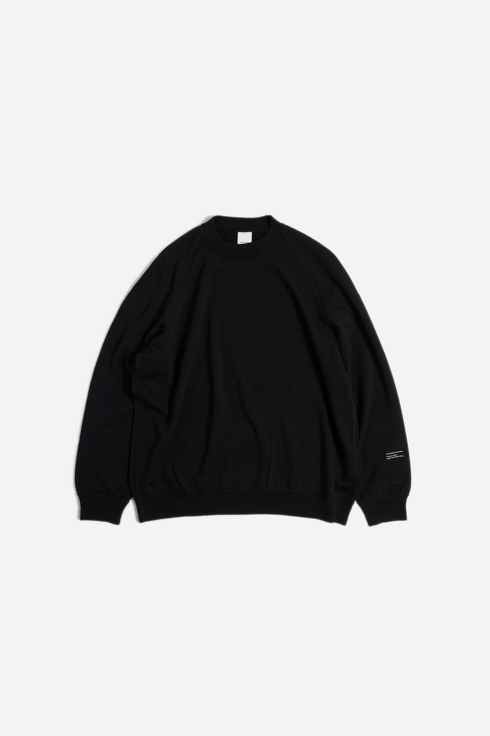 SUPER 140'S MELINO WOOL CREWNECK SWEAT BLACK