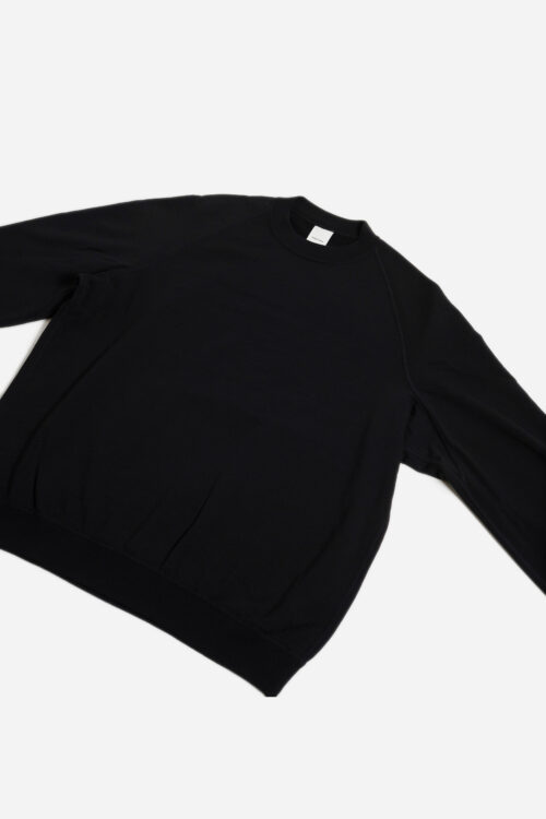 SUPER 140'S MELINO WOOL CREWNECK SWEAT BLACK