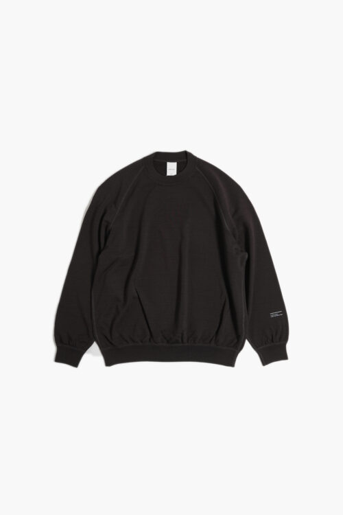 SUPER 140'S MELINO WOOL CREWNECK SWEAT BROWN