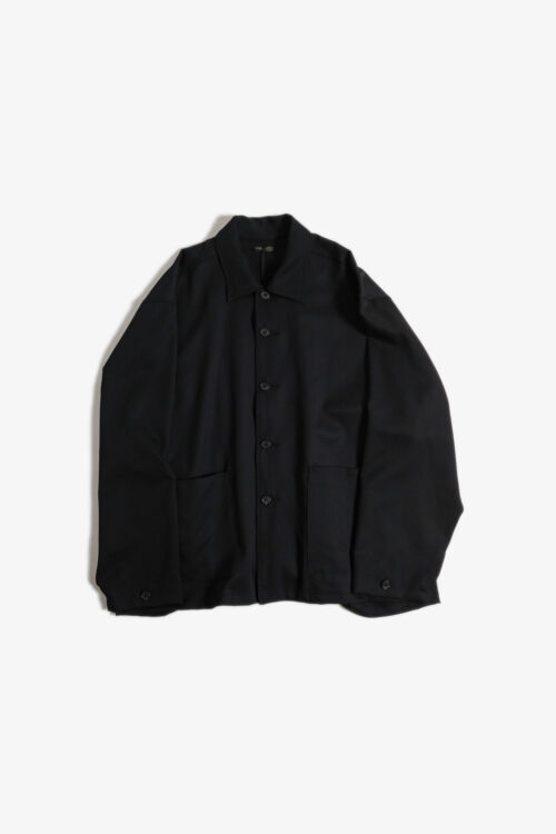 WOOL GABARDINE COVERALL JACKET BLACK