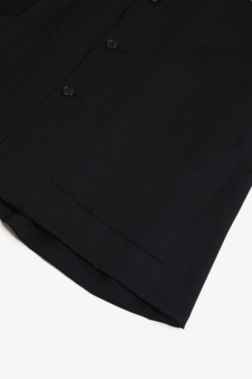 WOOL GABARDINE COVERALL JACKET BLACK