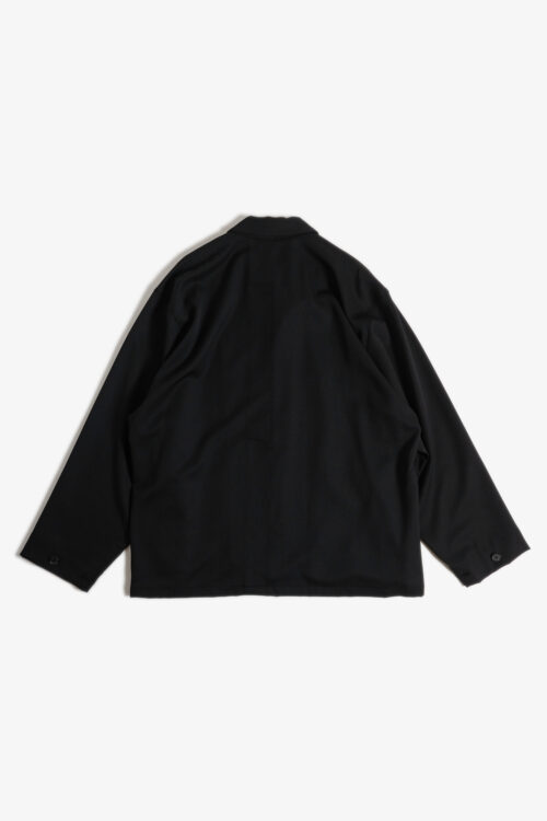 WOOL GABARDINE COVERALL JACKET BLACK