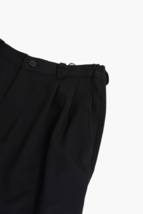 WOOL GABARDINE WIDE EASY TROUSERS BLACK