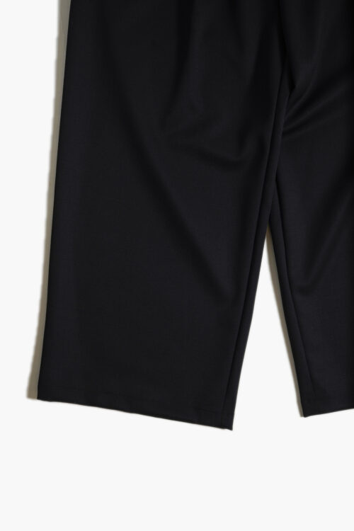 WOOL GABARDINE WIDE EASY TROUSERS BLACK